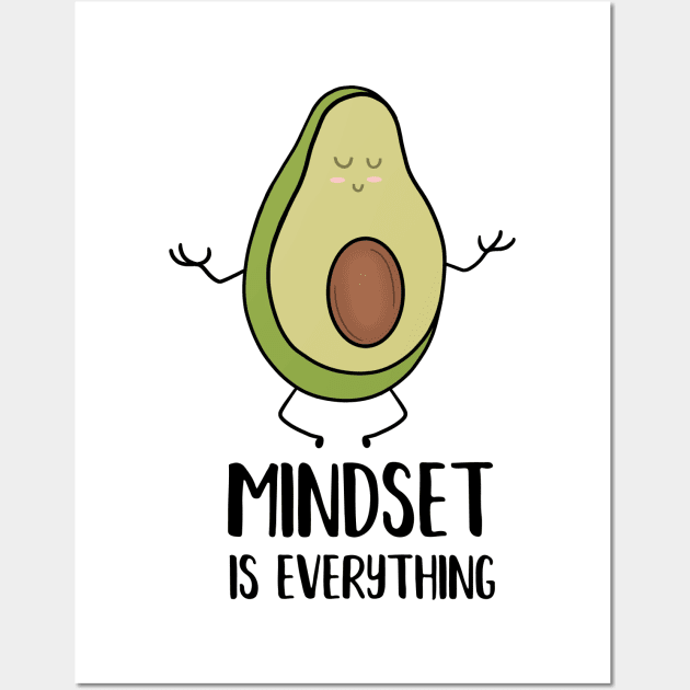 Avocado Yoga, Mindset Motivational Quote Wall Art by dukito